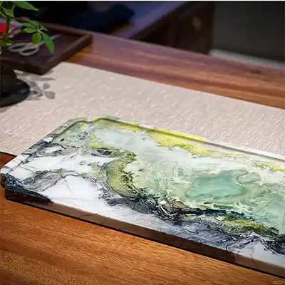 Rectangle marble tea tray of table top