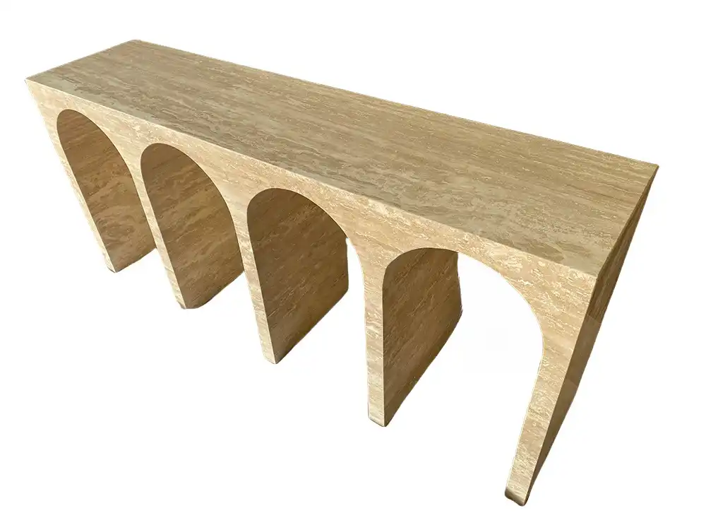 Arch Travertine Console Table