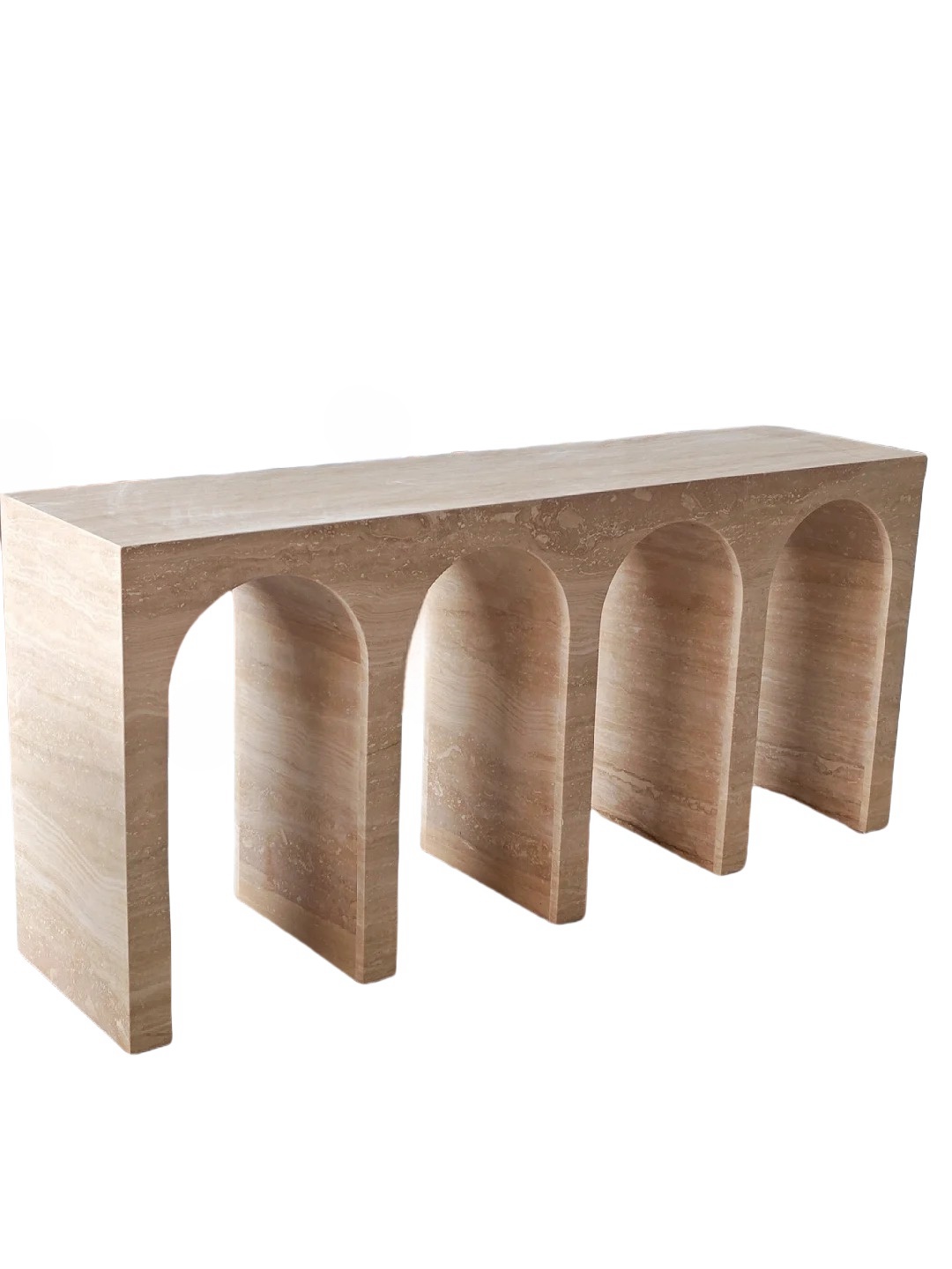 Arch Travertine Console Table