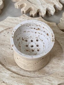 Nature Bowl Travertine Incense Burner