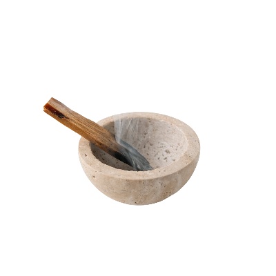 Nature Bowl Travertine Incense Burner