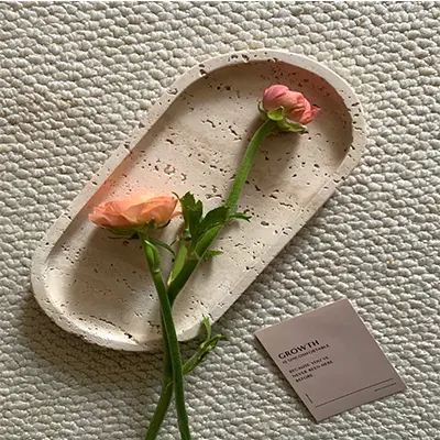 travertine oval tray for HRST