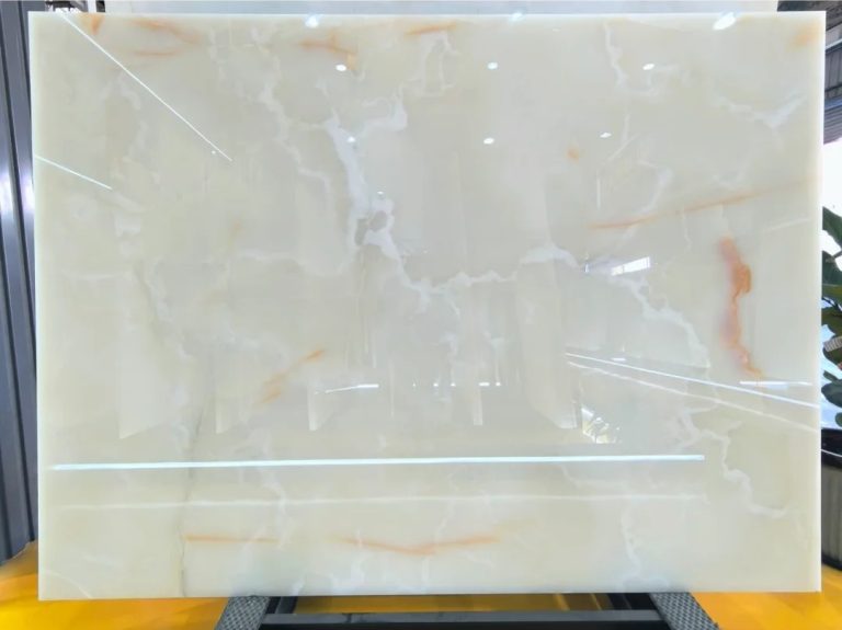 White Cube Onyx Side Table