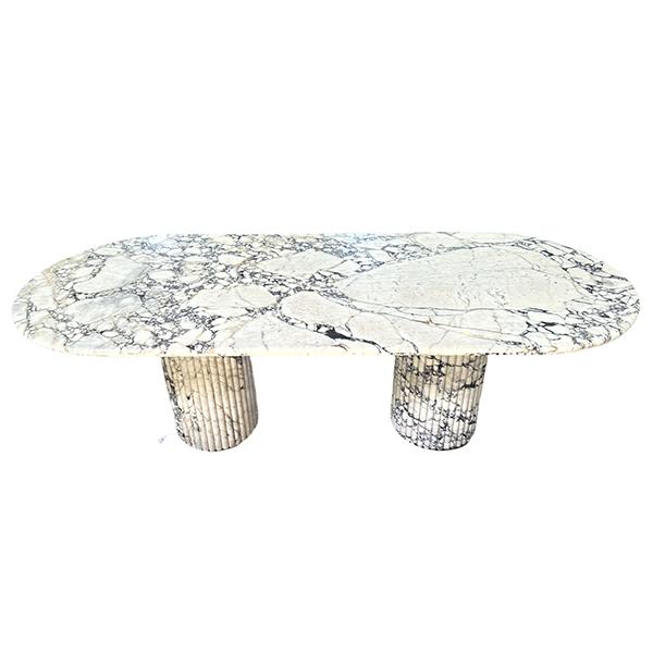 hite oval dining table in marble
